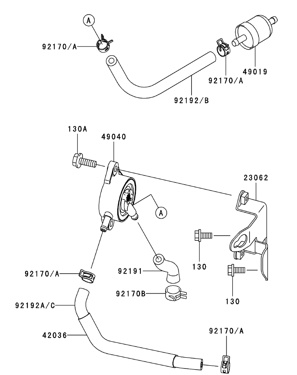 Kawasaki Fh680v-Ds29 Fuel Tank And Fuel Valve Diagram and Parts List for M48-KW (53AI8CT2050-23HP)(2010) Cub Cadet Lawn Tractor